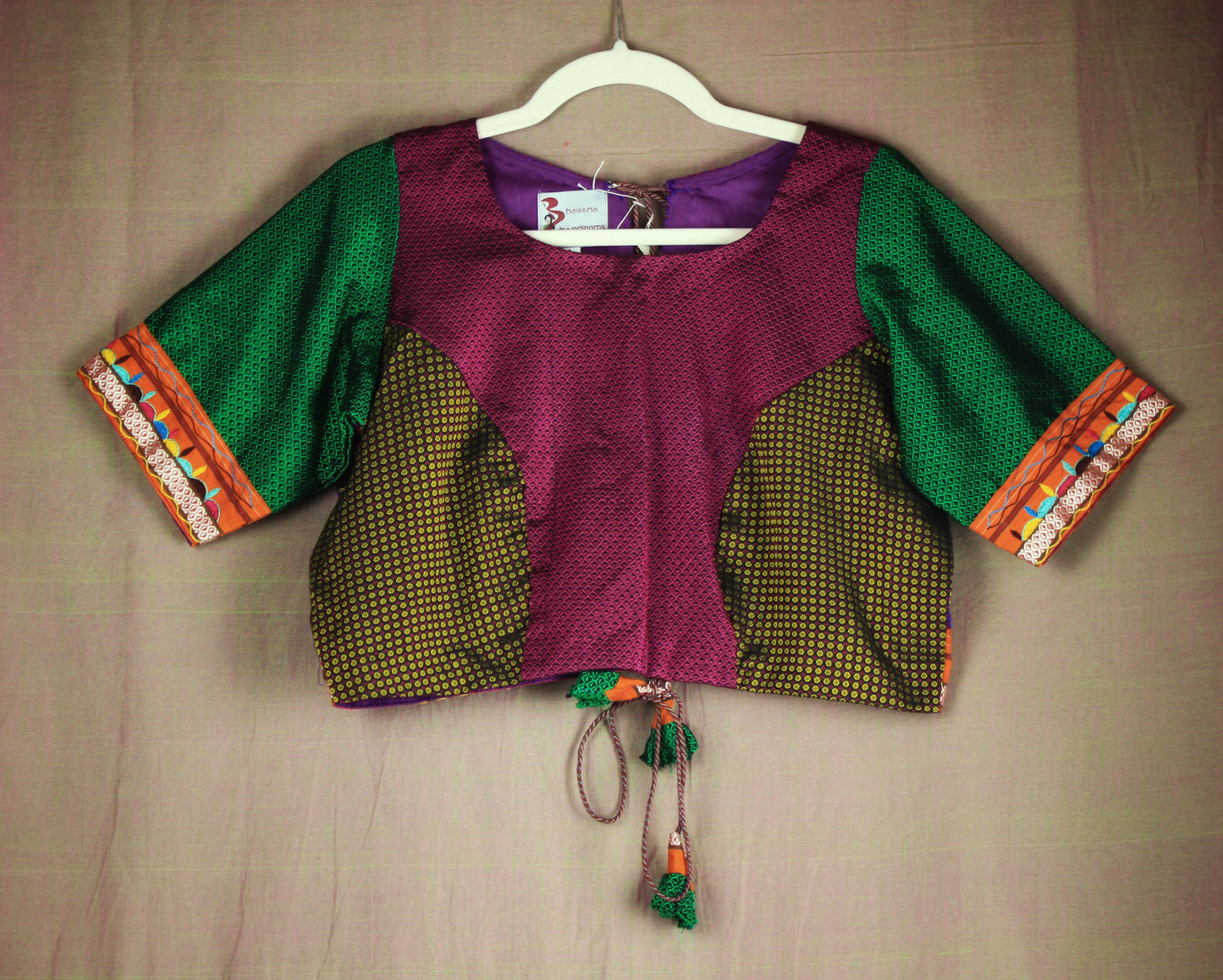 Khun multi-color Blouse with back ties