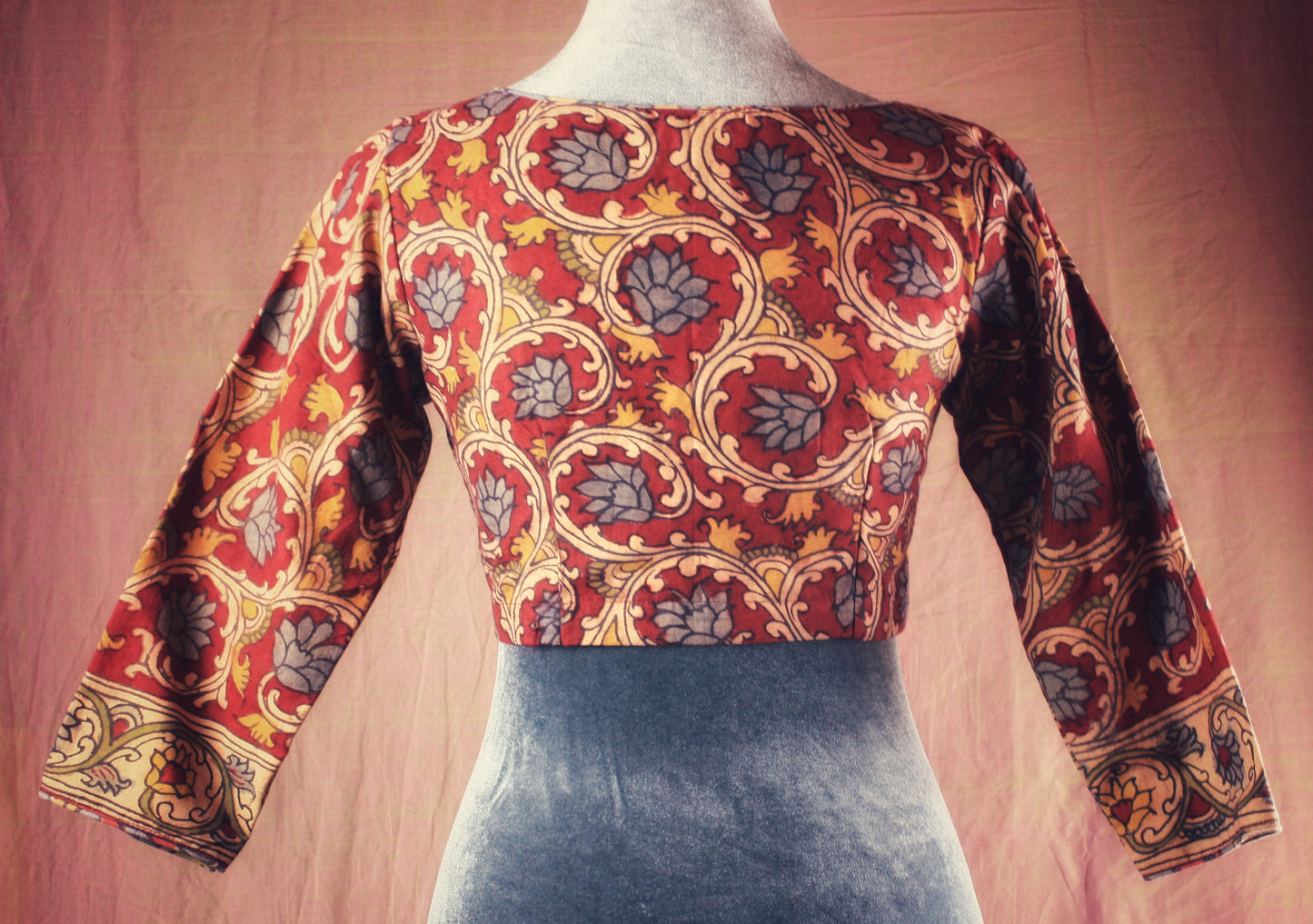 Hand painted Kalamkari Blouse - 3/4th sleeves