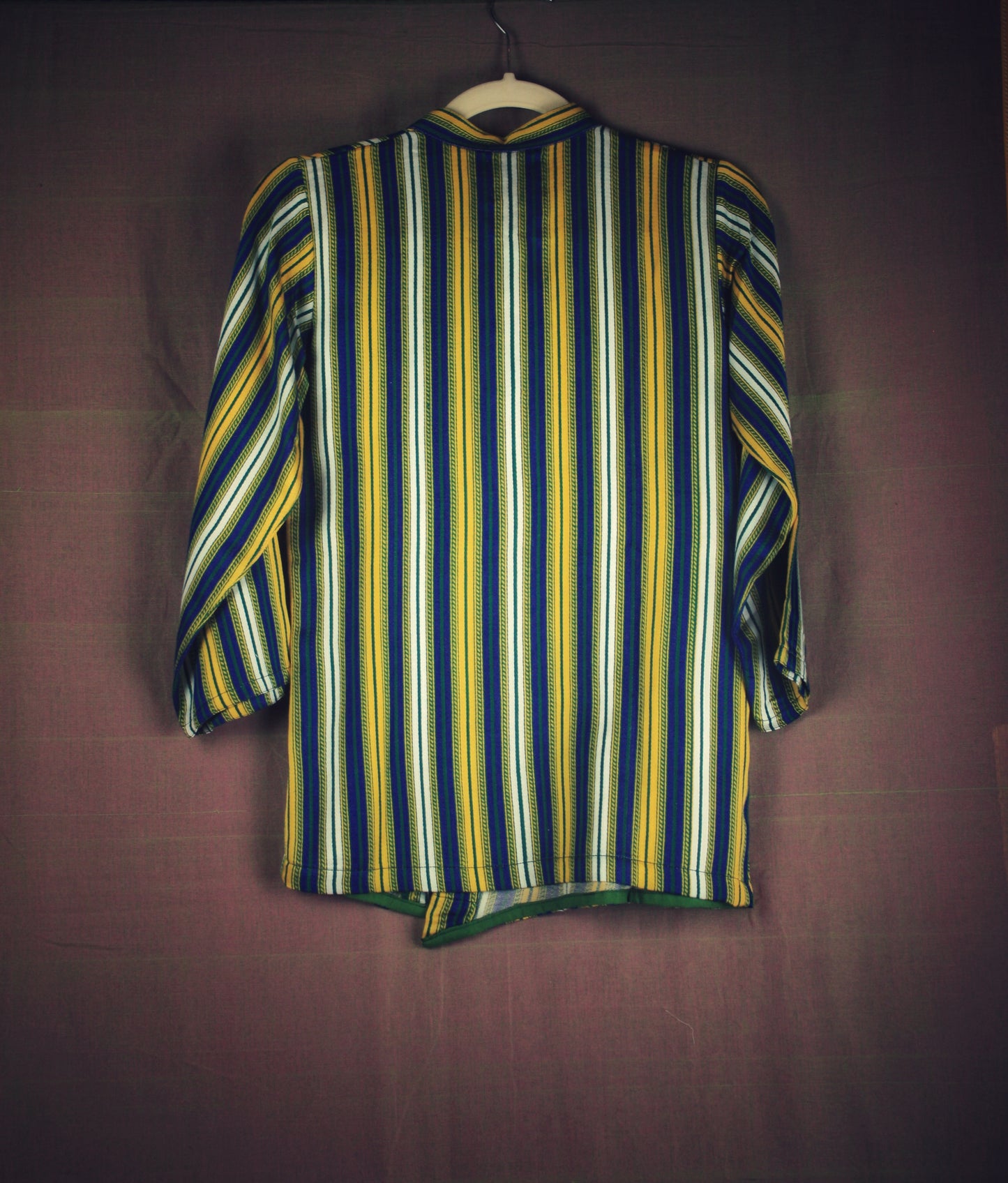 Boys Mashru Kurta - Yellow Stripes