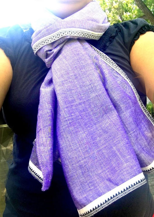 Handloom Cotton Stole w/border