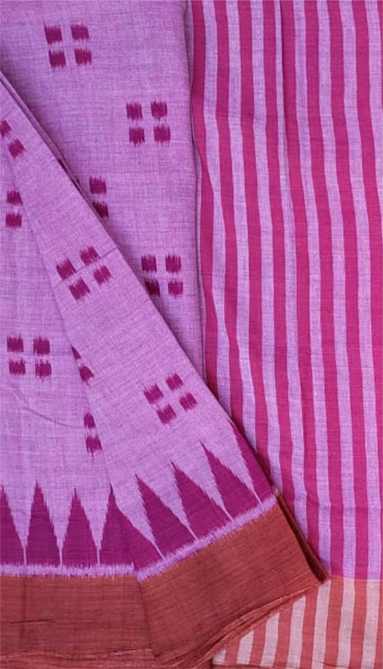 Khandua Ikat Handloom Saree - Pink