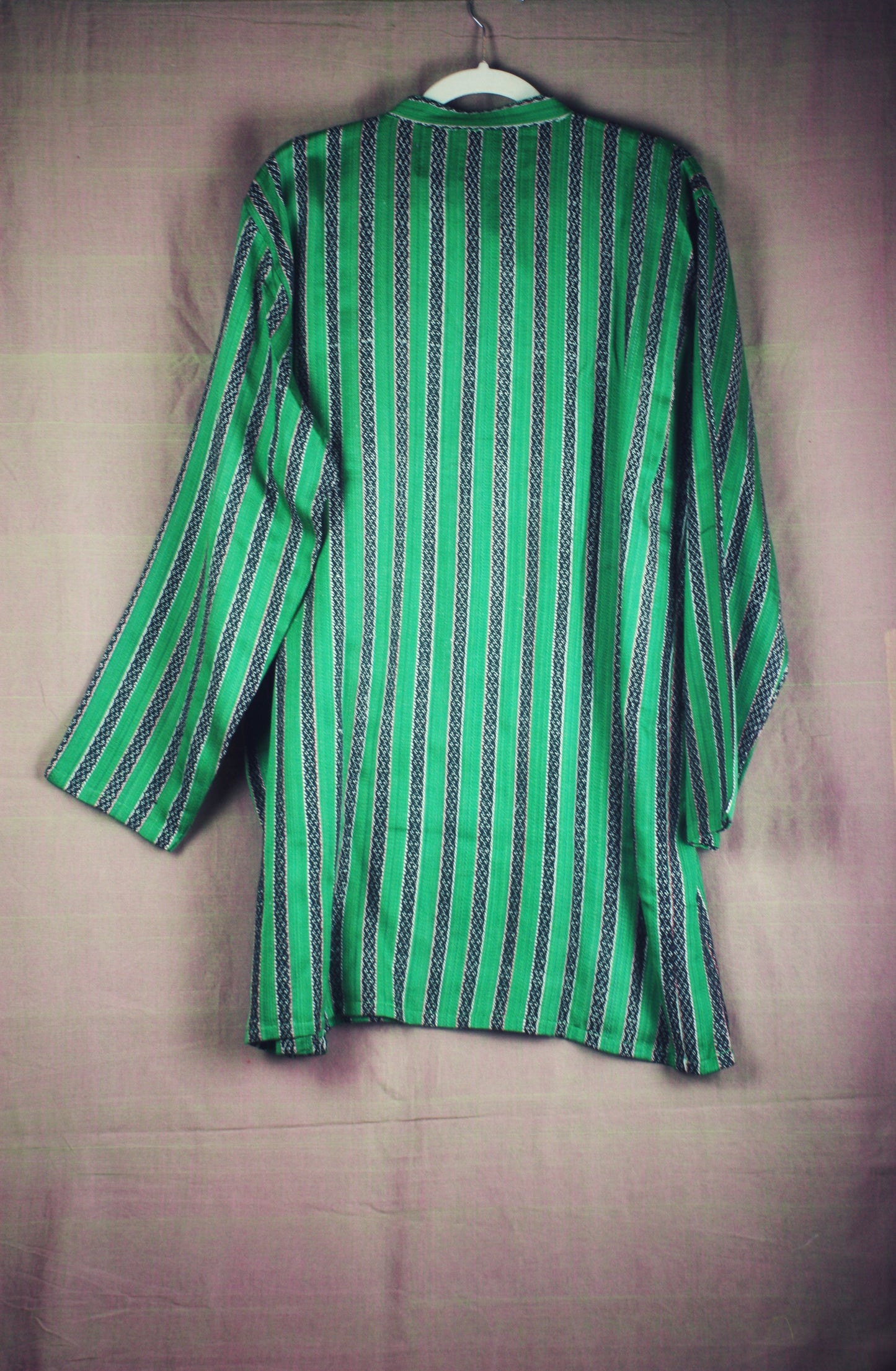 Men's Mashru Kurta - Green stripes