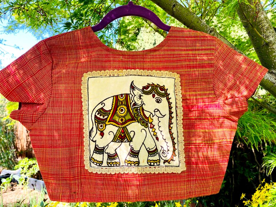 Kalamkari Patch Blouse - short sleeves