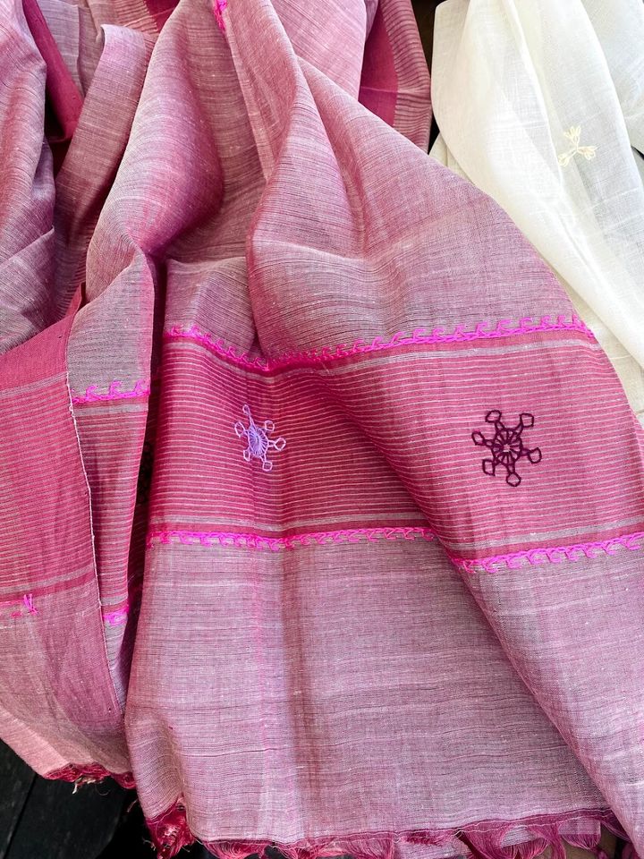 Khadi Hand embroidered Stole