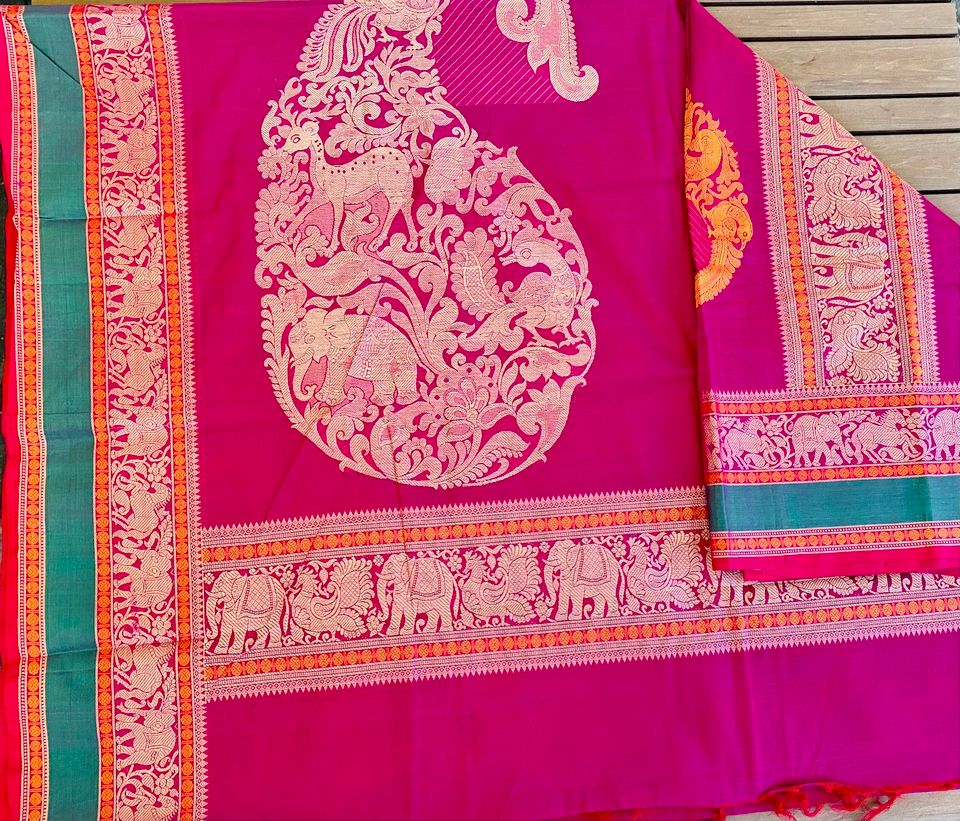 Kanjivaram Cotton Saree - Pink