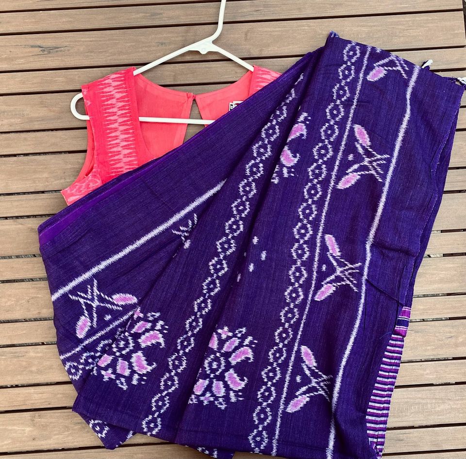 Khandua Ikat Handloom Saree - Purple/ Pink