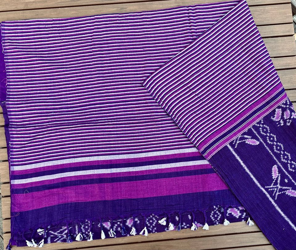 Khandua Ikat Handloom Saree - Purple/ Pink