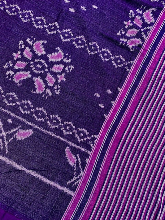 Khandua Ikat Handloom Saree - Purple/ Pink