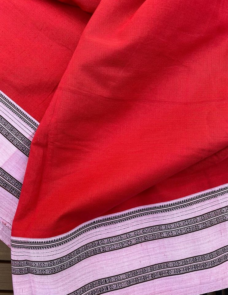 Ilkal Handloom Saree - Red w/ Pink