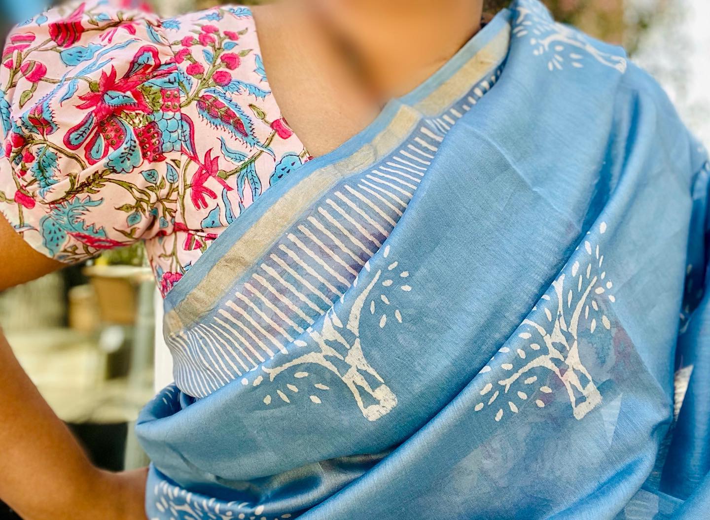 Sanganeri Hand block print Blouse