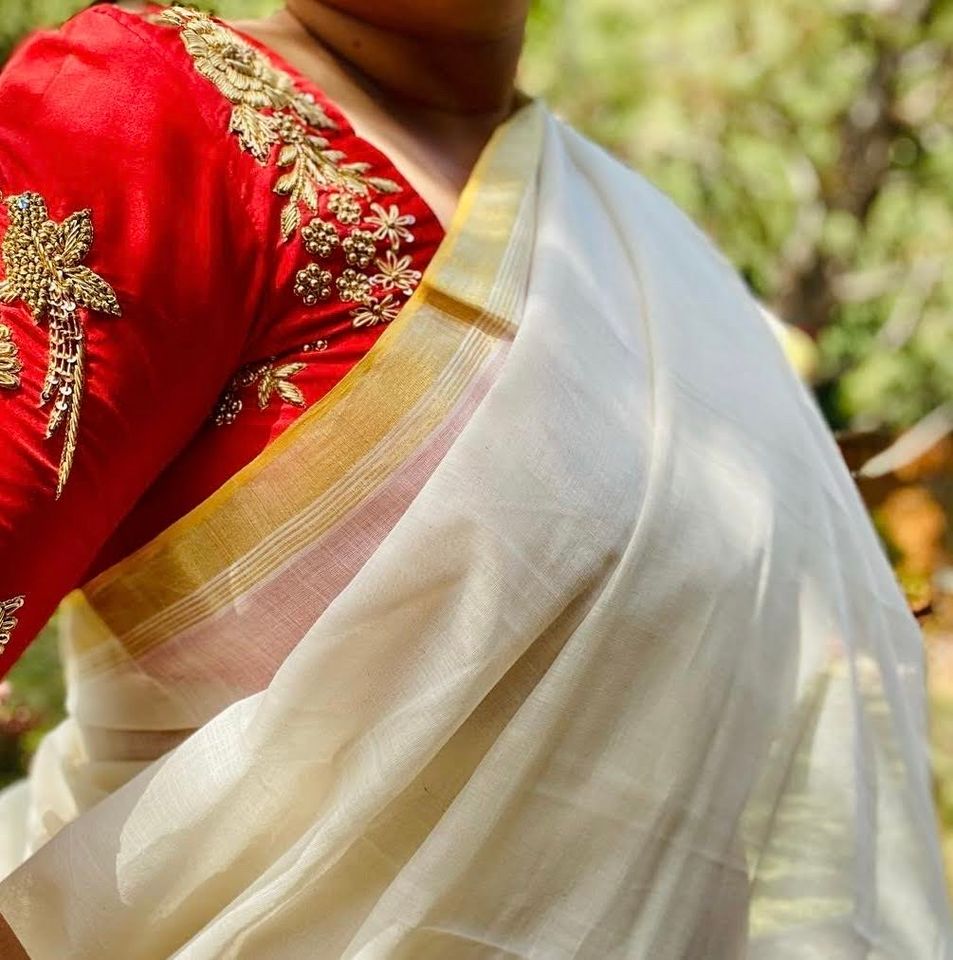 Kasavu Handloom Saree - Off White