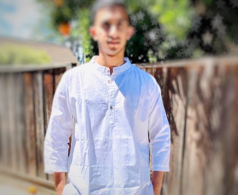 Men's White Khadi Kurta