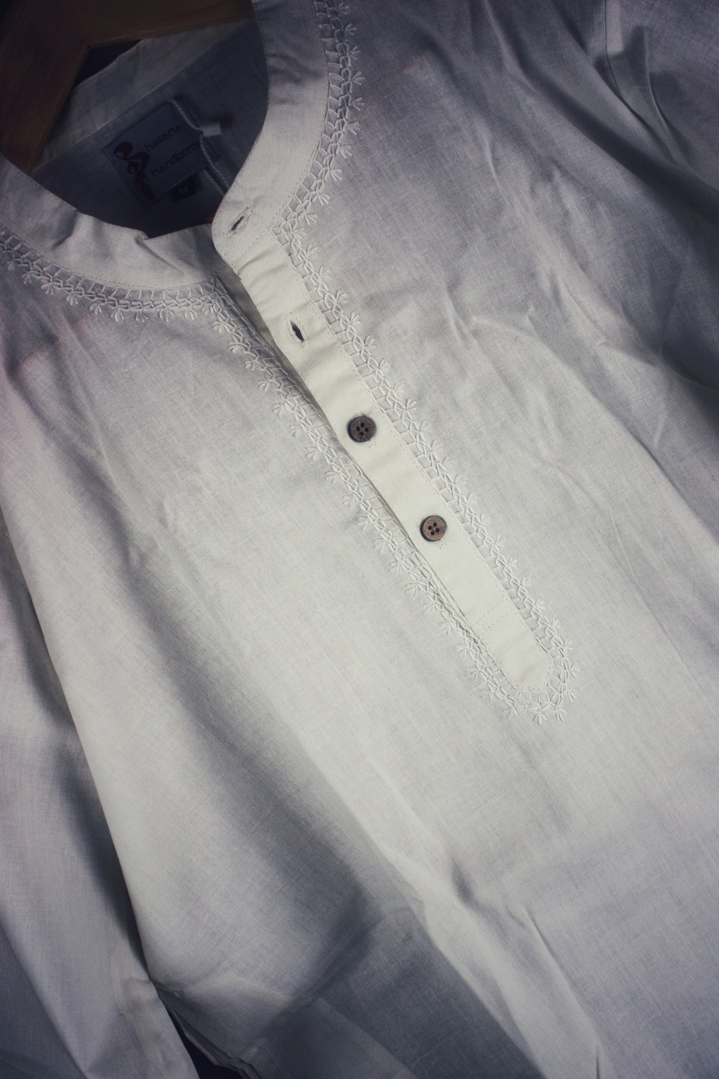 Men's White Khadi Kurta