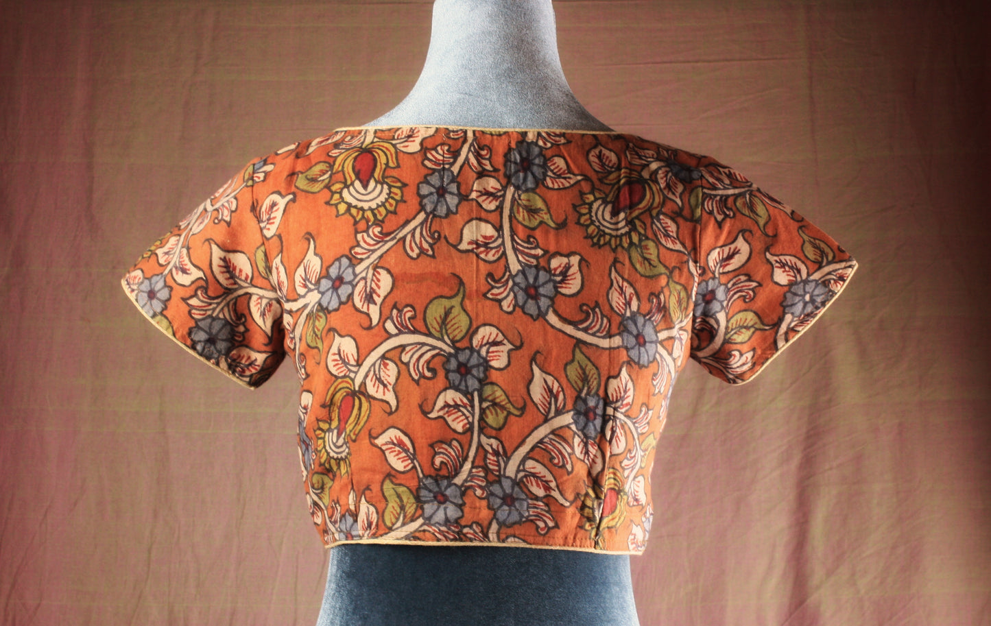 Hand painted Kalamkari Blouse - short sleeves