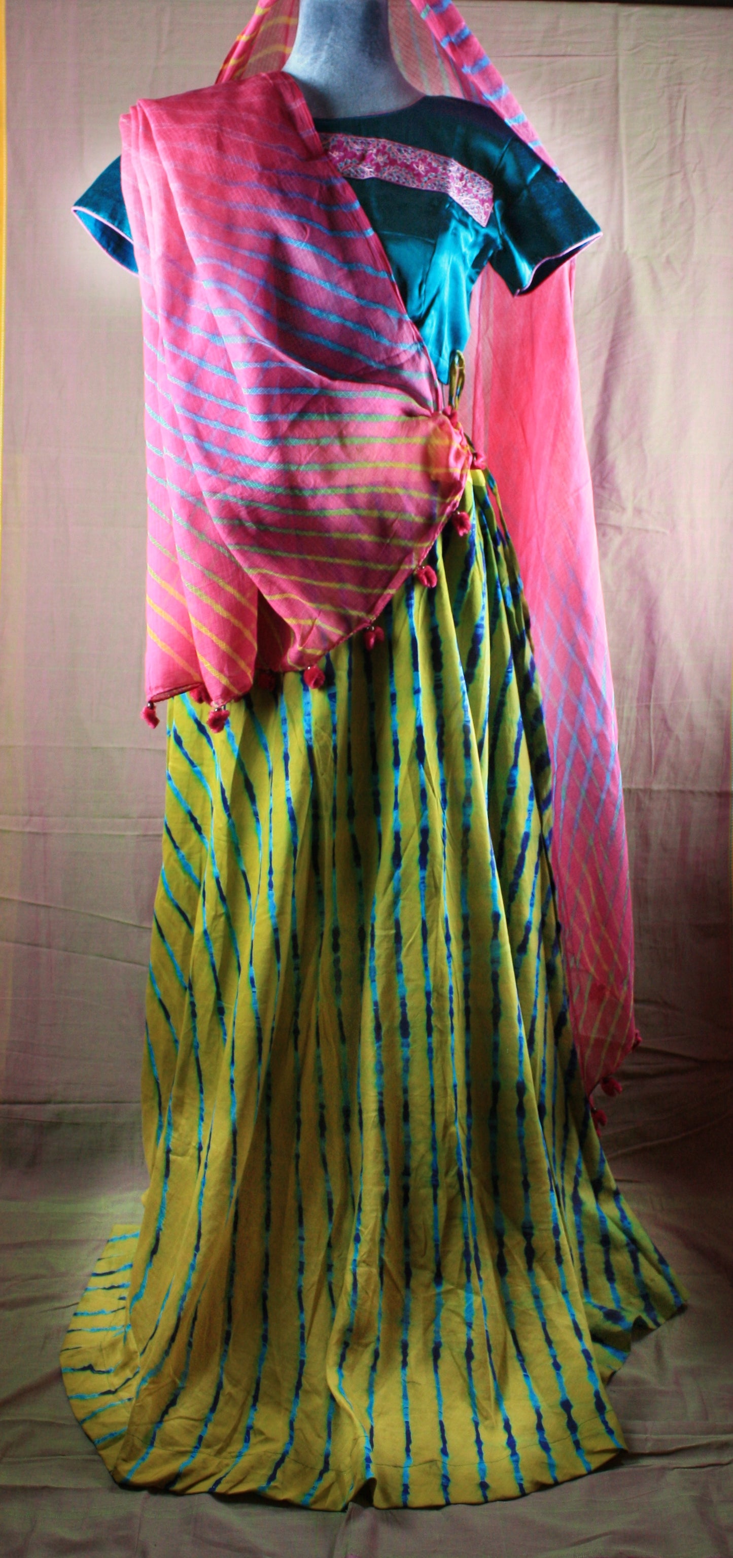 Hand crafted Leheria Tie-Dye Lehenga (full skirt)