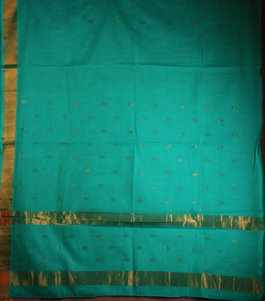 Venkatagiri Cotton Saree - Turquoise Blue