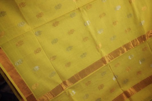 Venkatagiri Cotton Saree - Neon -big motif