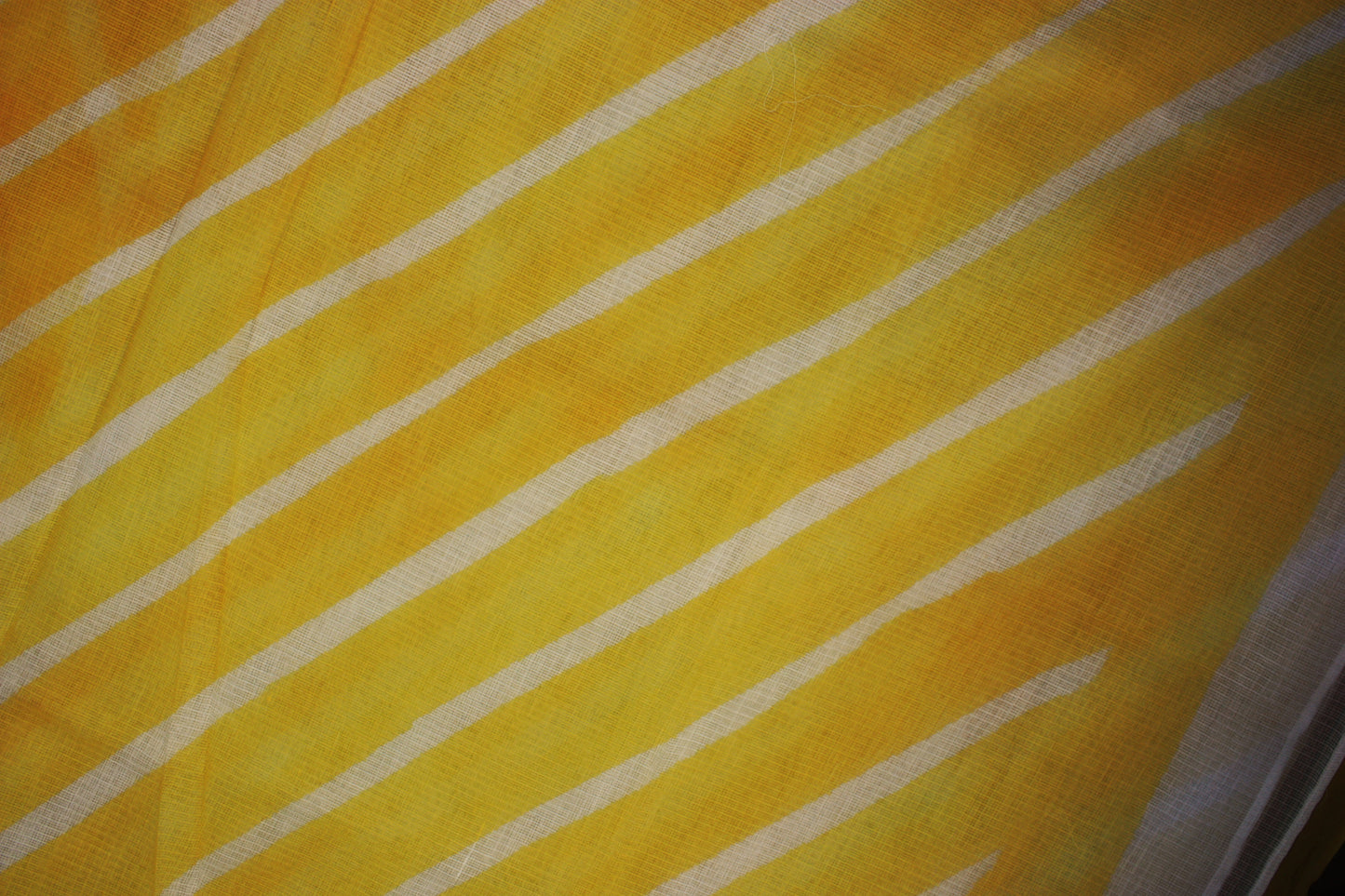 Kota Doria Saree w/ Leheria tie-dye- Yellow