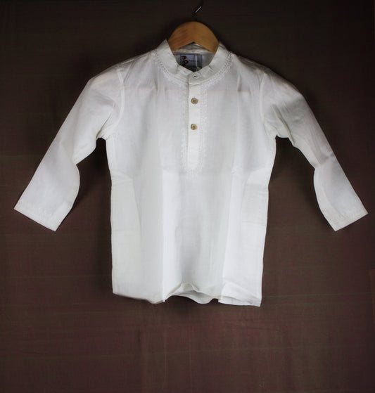 Boys White Khadi Kurta