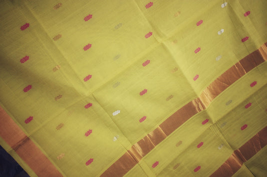 Venkatagiri Cotton Saree - Neon -small motif