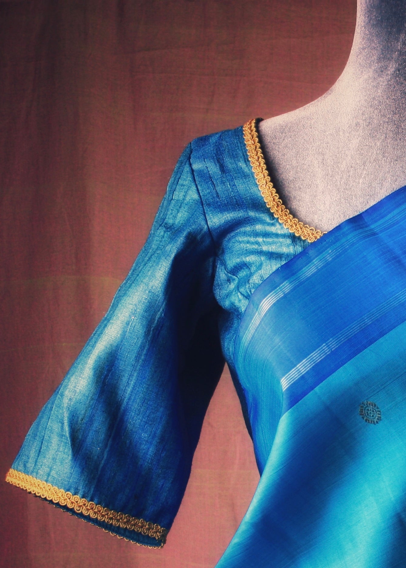 Tussar Silk Blouse - Blue