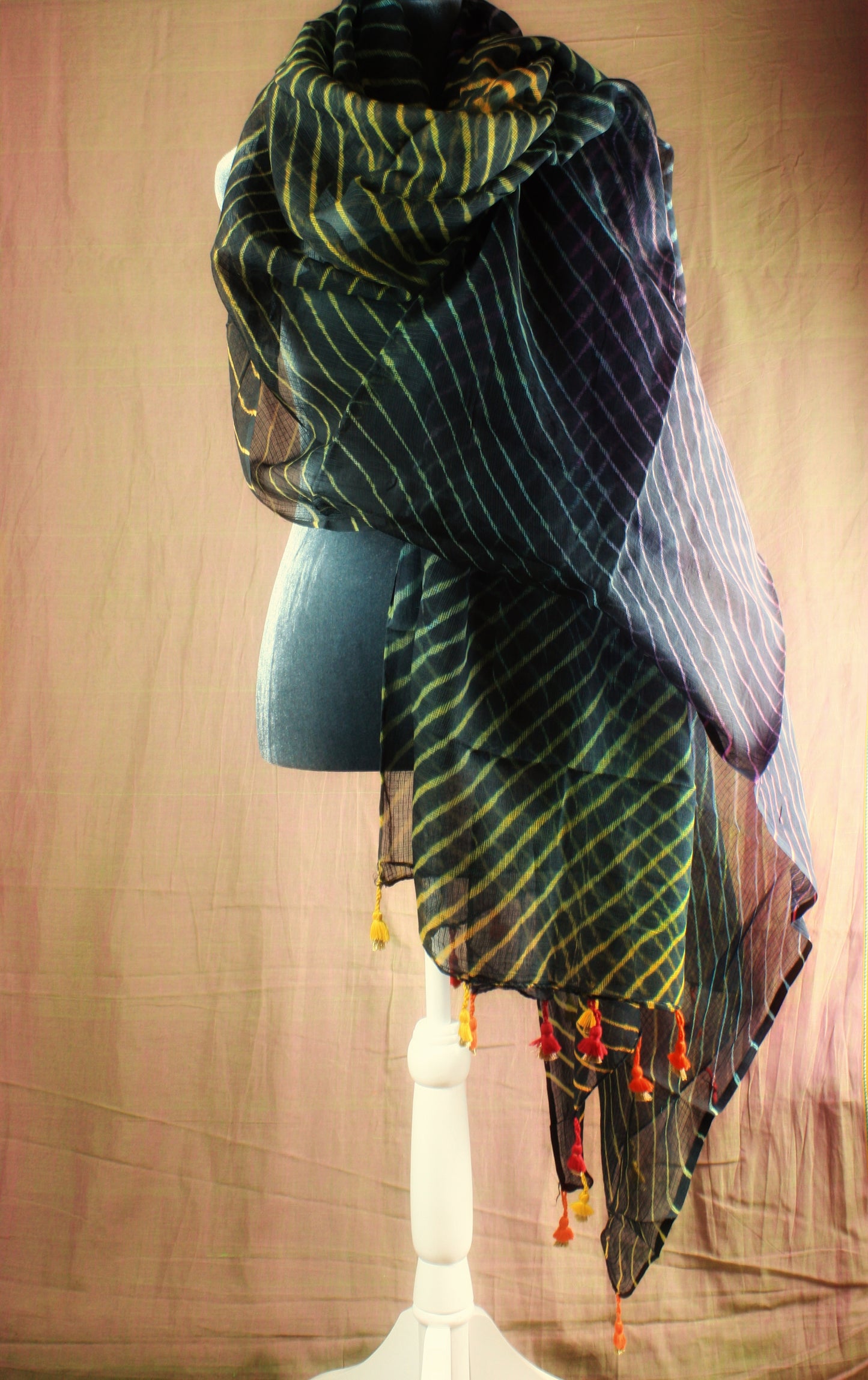 Hand crafted Leheria Tie-Dye Dupatta