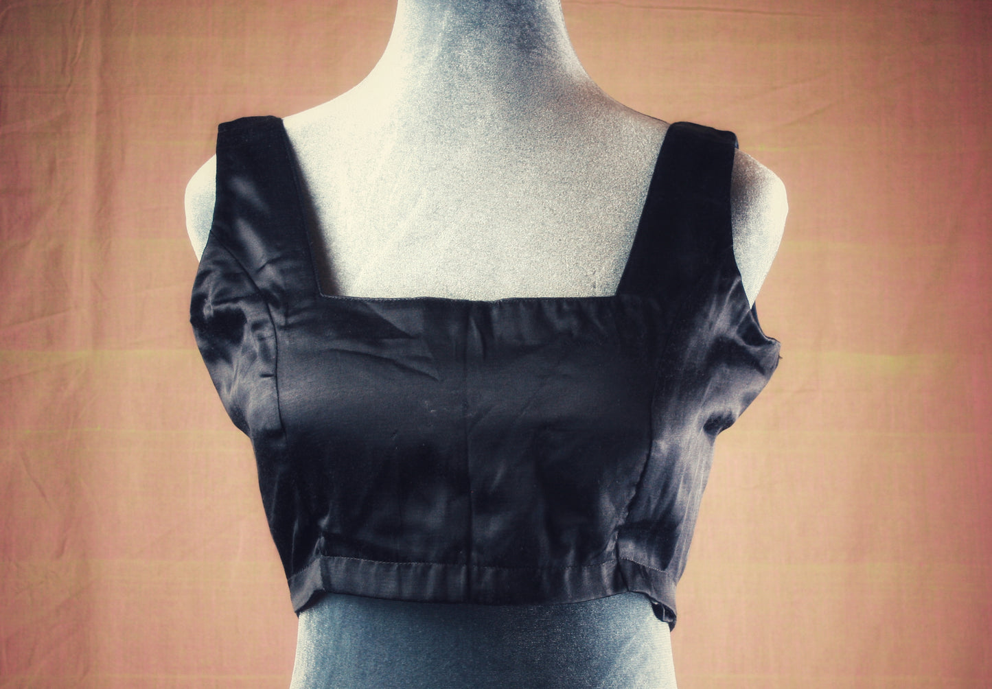 Black Sleeveless Silk Blouse