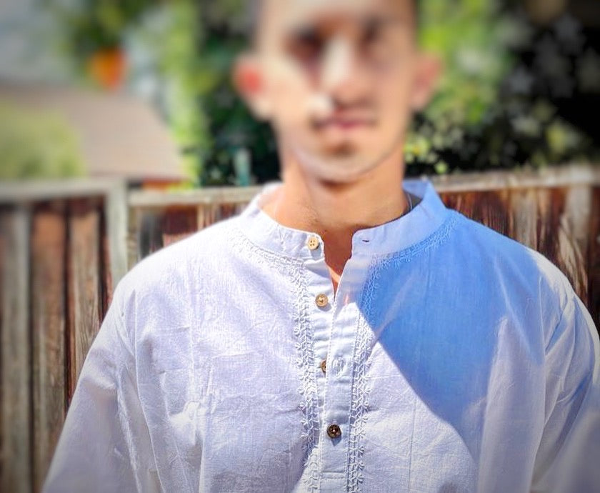 Men's White Khadi Kurta