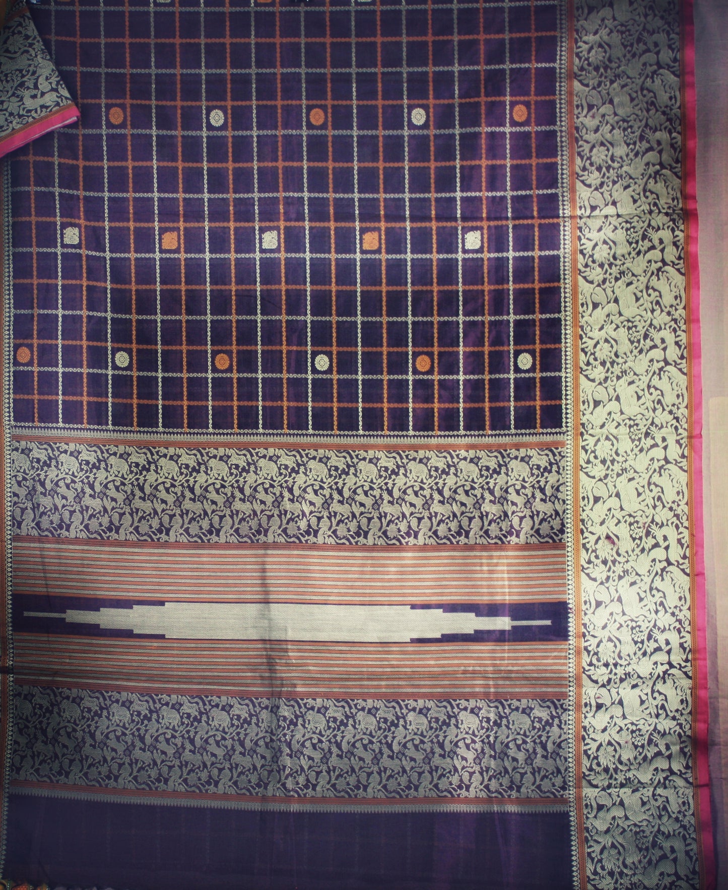 Kanjivaram Silk Cotton Saree - Pakku Vanasingaram