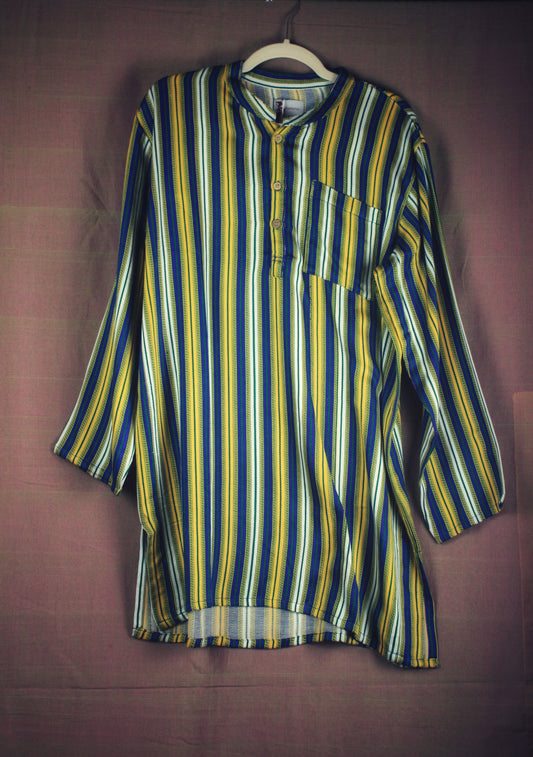 Men's Mashru Kurta - Yellow stripes