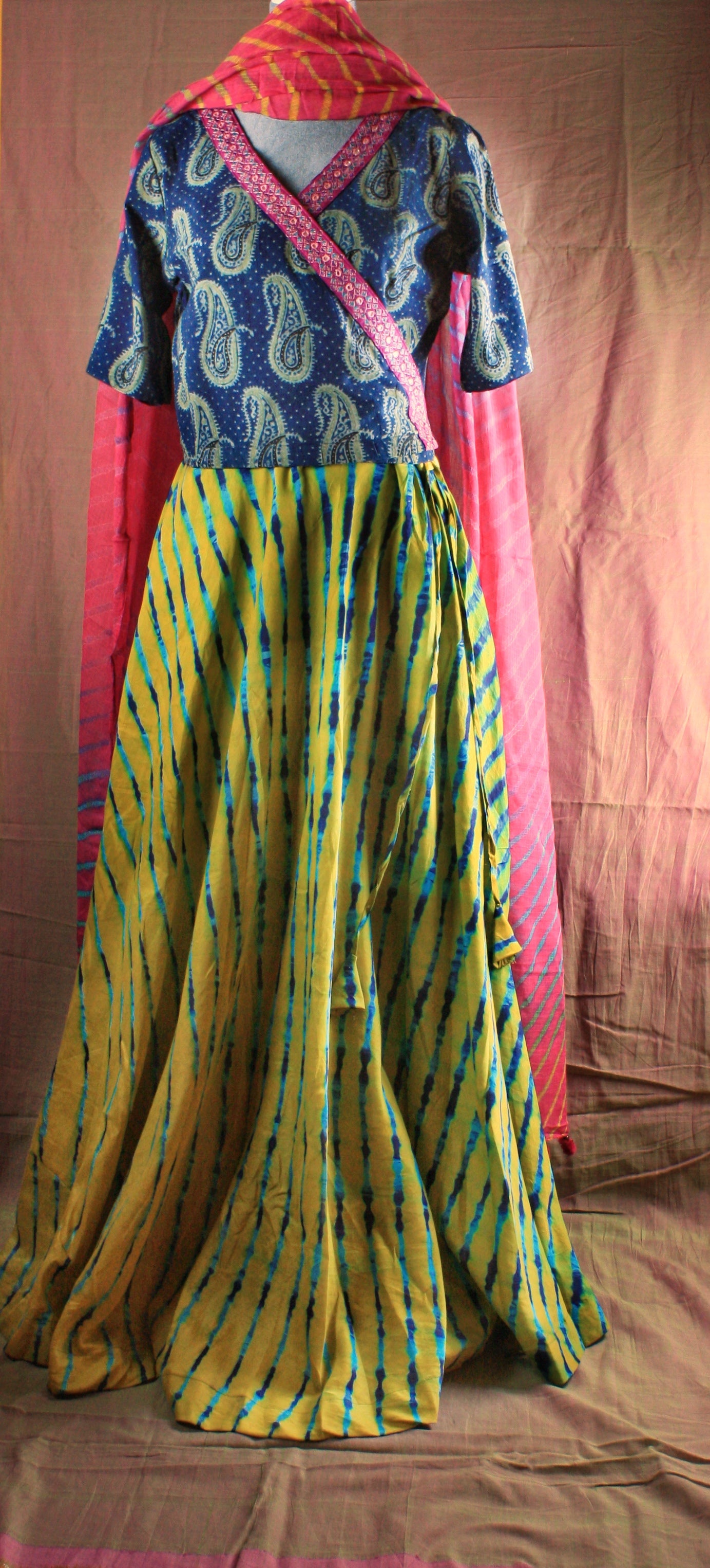 Hand crafted Leheria Tie-Dye Lehenga (full skirt)