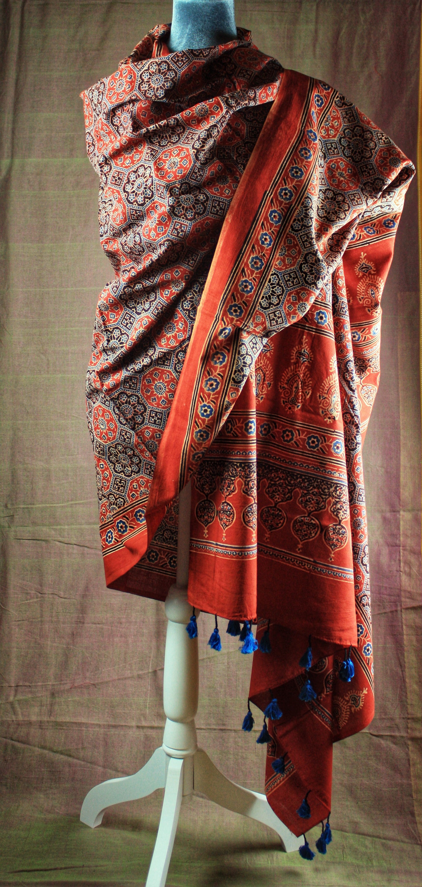 Ajrakh Hand block print dupatta