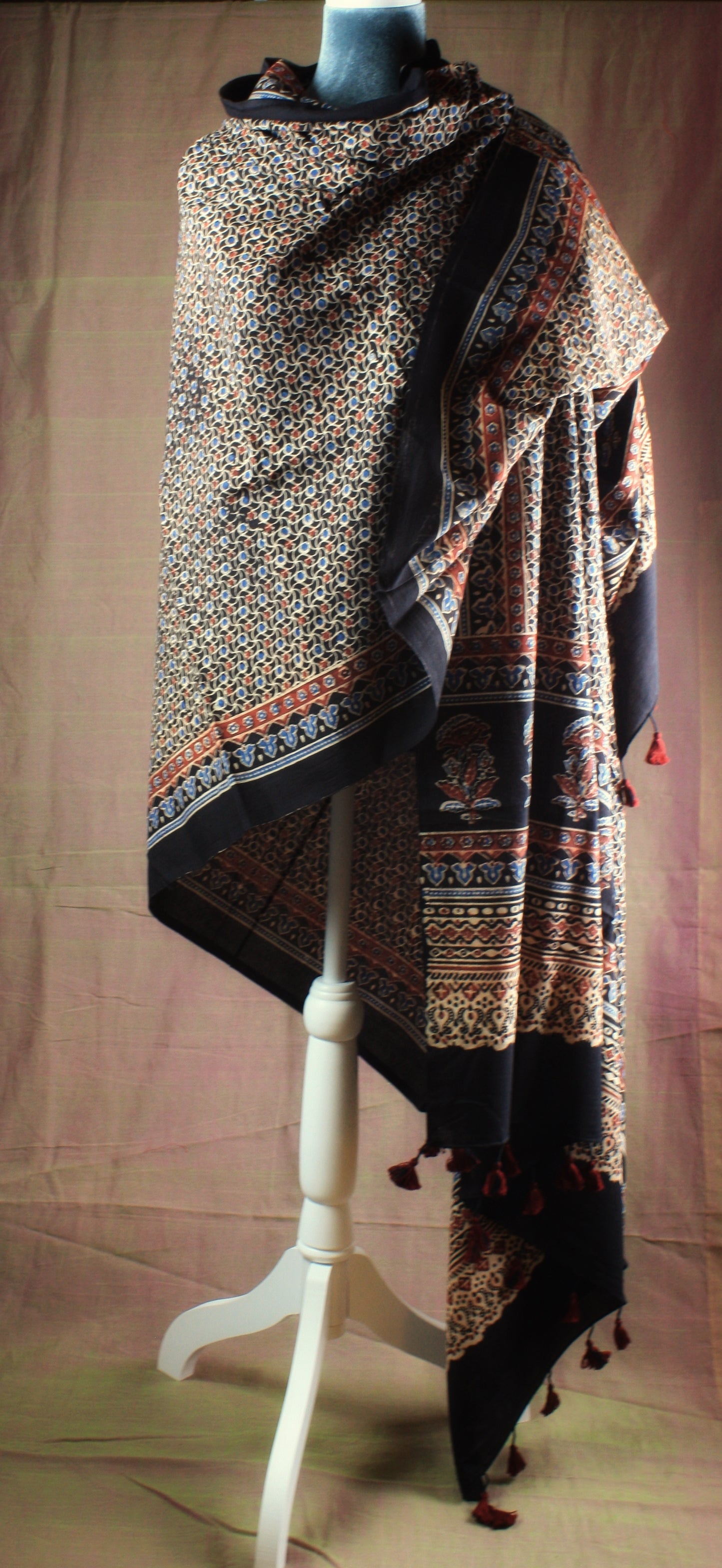 Ajrakh Hand block print dupatta