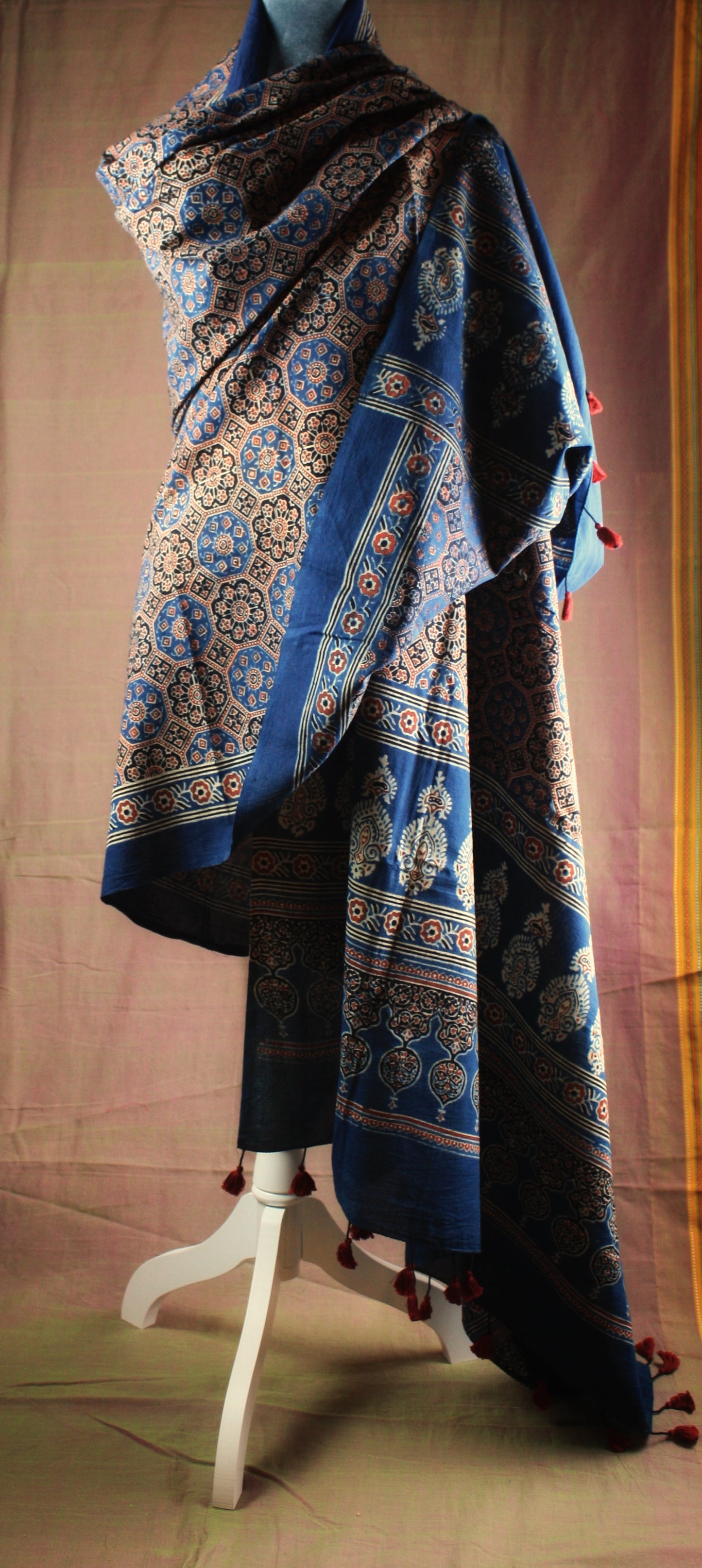 Ajrakh Hand block print dupatta