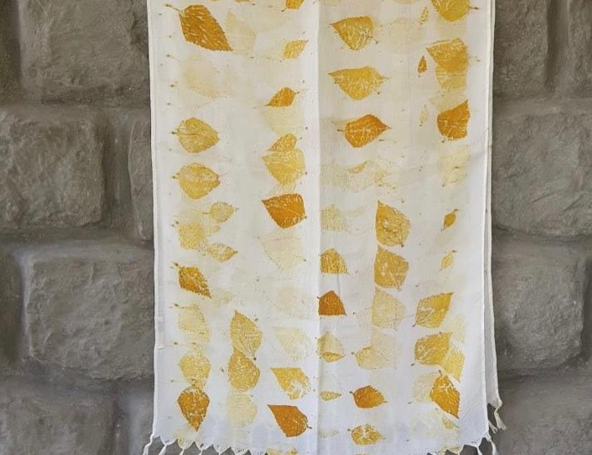 Organic cotton eco-print Stole