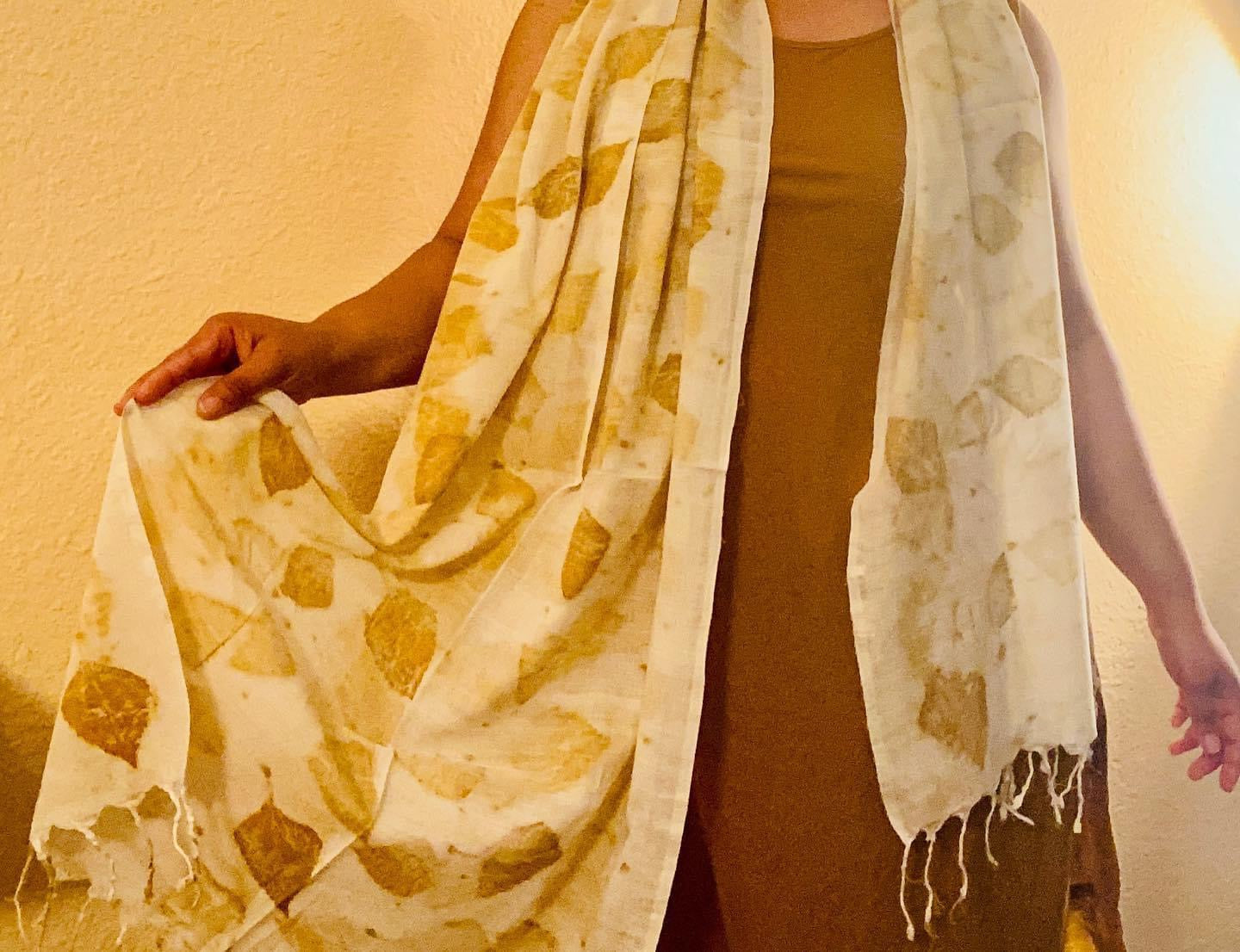 Organic cotton eco-print Stole