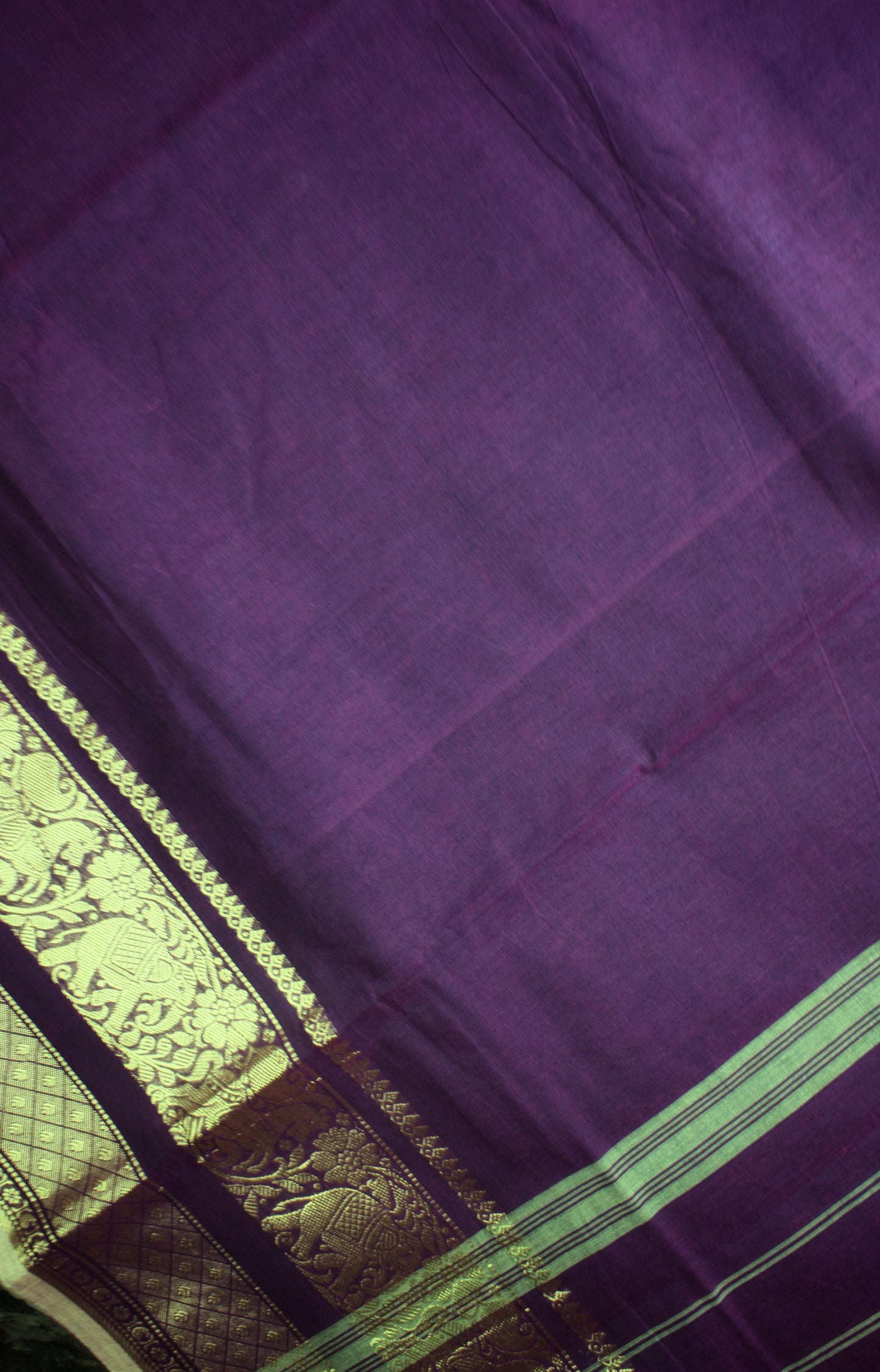 Chettinad Handloom Saree - Purple w/ Zari