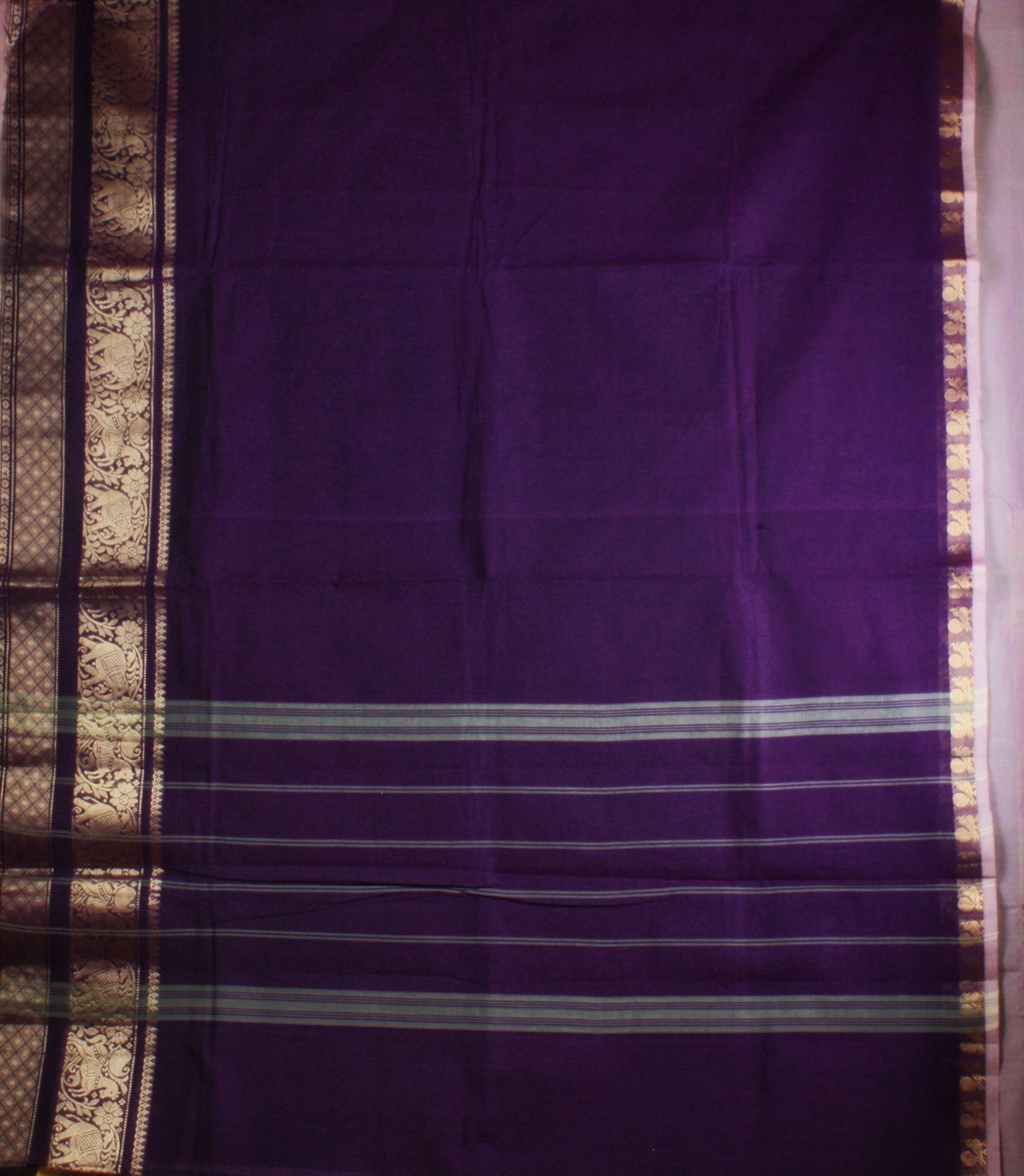 Chettinad Handloom Saree - Purple w/ Zari