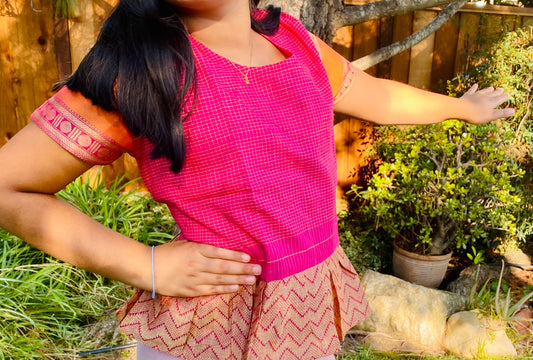 Kanjivaram Crop Top - Peplum